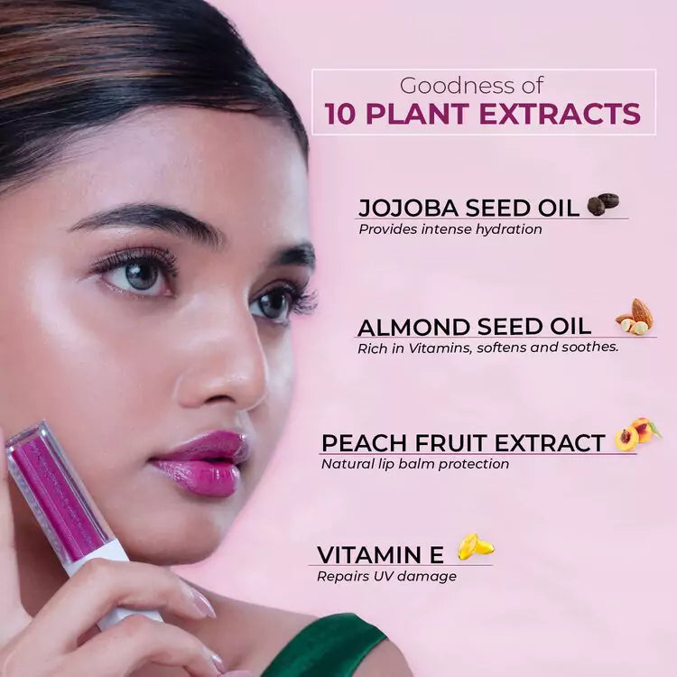 Vegan lip gloss with Vitamin E & jojoba oil - BlushBee Organic Beauty #