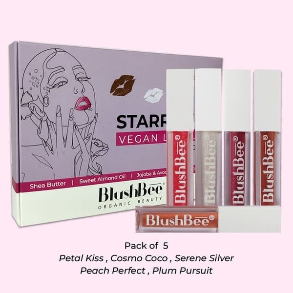 Vegan lip gloss mini combo - pack of 5